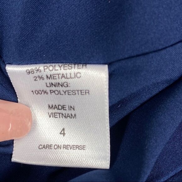 New York & Co Gabrielle Union Pencil Skirt Floral Jacquard Blue 4 Full Zip Back - Picture 13 of 14